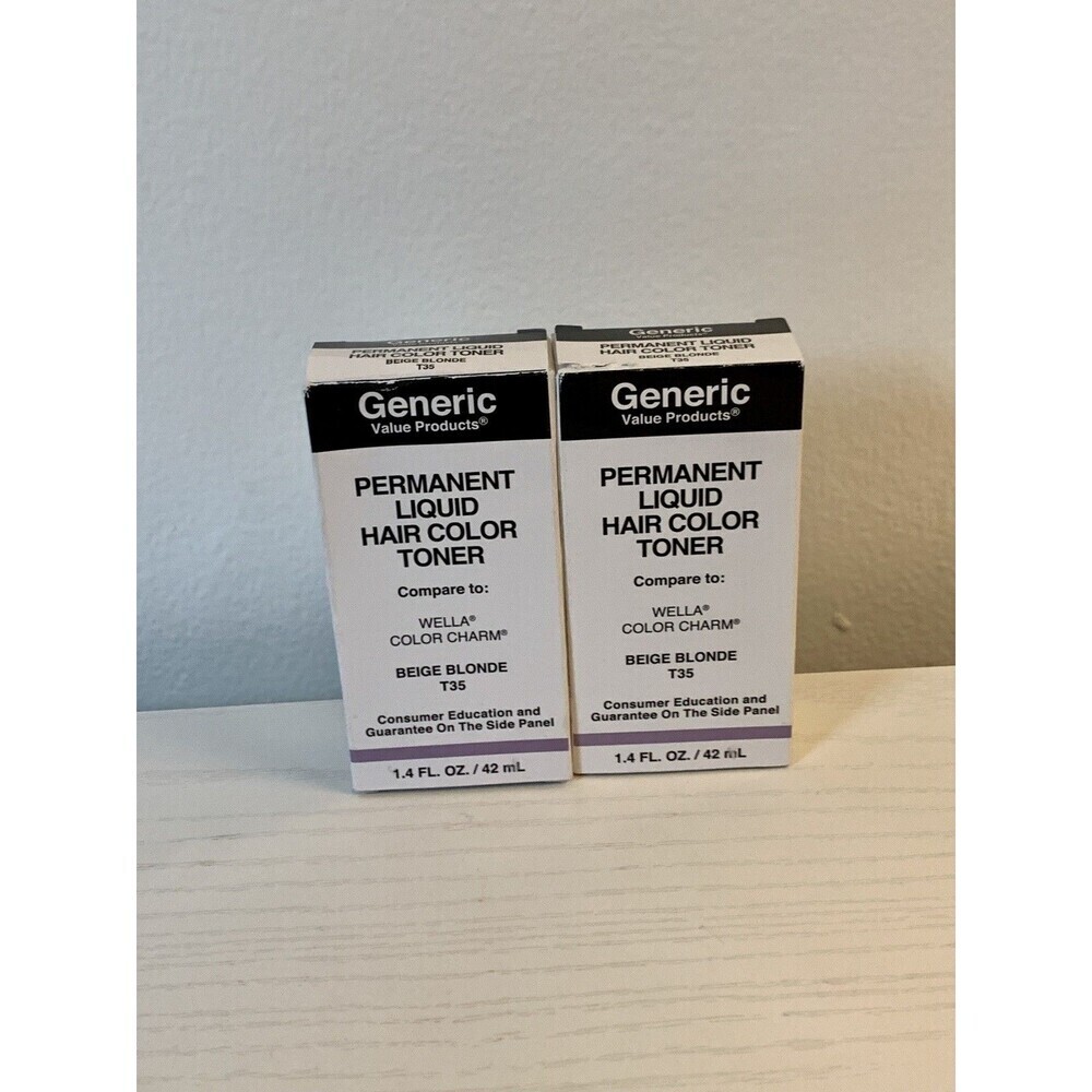 2X Generic Value Products T35 Beige Blonde Perm Liquid Hair Color Toner Wella